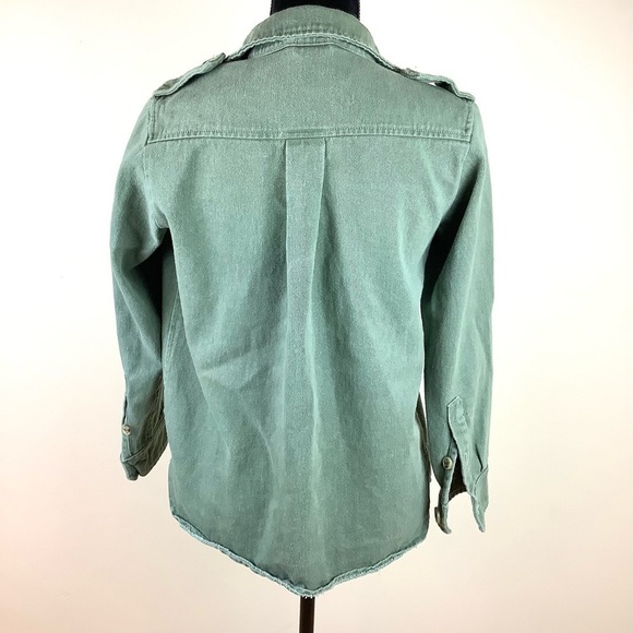 LINE THE LABEL GREEN UTILITARIAN DENIM SHACKET / SHIRT - Picture 8 of 8
